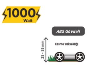 Elektrikli Çim Biçme Makinası 1000W 320 Mm Rtrmax