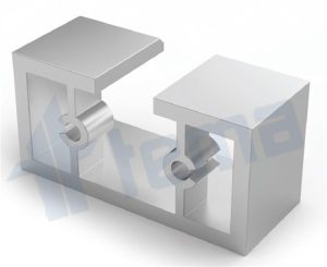 Kare Duvar Flanşı İçten Vidalı 25*60 Yandan Cam Kanallı