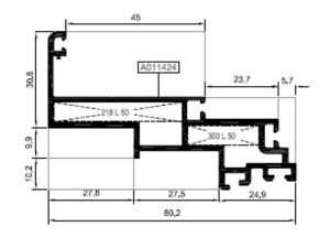 R50 H 16 - 80Lik Kanat Profili - Mat Eloksal
