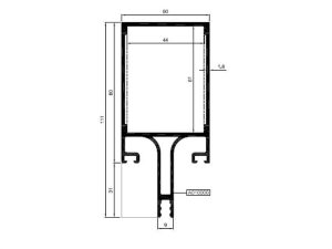 R50 M 01 - 80Lık Düşey Profili - Mat Eloksal