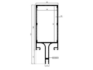 R50 M 02 - 100Lük Düşey Profili 7000Mm - Mat Eloksal