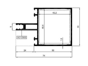 R50 T 13 - 50Lik Yatay Profili - Mat Eloksal