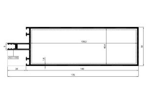 R50 T 17 - 170Lik Yatay Profili - Mat Eloksal