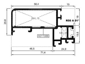 R50 V 22 - Kaset Profili - Mat Eloksal