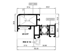 R50 V 27 - 14,8Mm Isı Yalıtımlı Kaset Profili - Mat Eloksal