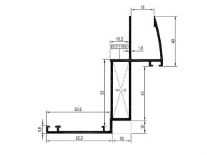 Rd55 F 01 - 43Lük Kasa Profili - Mat Eloksal