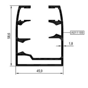 Rfg46 F 01 - 45,9Luk Cam Balkon Kasa 6500Mm Profili - Parlak Bronz Eloksal