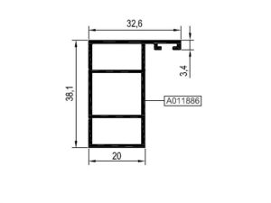 Rfg46 F 05 - Isıcamlı Cam Balkon Yan Dikme Profili
