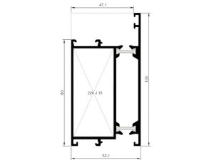 Rst116 F 03 - 14,8Mm Isı Yalıtımlı 100Lük Kasa Profili