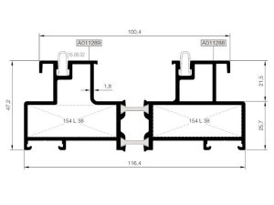 Rst116 F 05 - 14,8Mm Isı Yalıtımlı 47,2Lik Kasa Profili