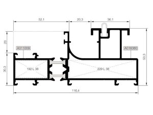 Rst116 F 16 - 14,8Mm Isı Yalıtımlı 53,3Lük Kasa Profili