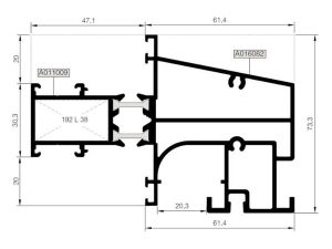 Rst116 M 03 - 14,8Mm Isı Yalıtımlı 73,3Lük Ortakayıt Profili