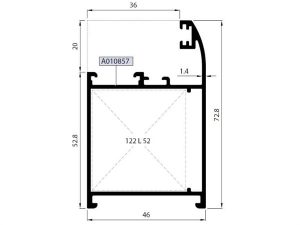 Rw46 F 02 - 72,8Lik Kasa Profili - Mat Eloksal