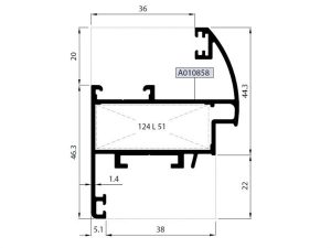 Rw46 V 01 - 46,3Lük Kanat Profili - Mat Eloksal