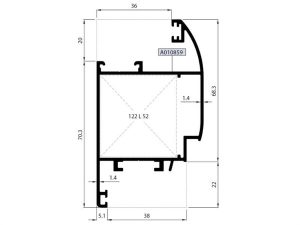 Rw46 V 02 - 70,3Lük Kanat Profili - Mat Eloksal