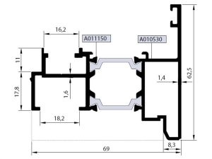 Rwt64 A 22 - 24,0Mm Isı Yalıtımlı Adaptör Profili