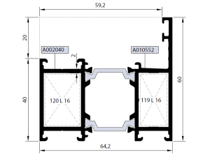 Rwt64 F 02 - 24,0Mm Isı Yalıtımlı 60Lık Kasa Profili